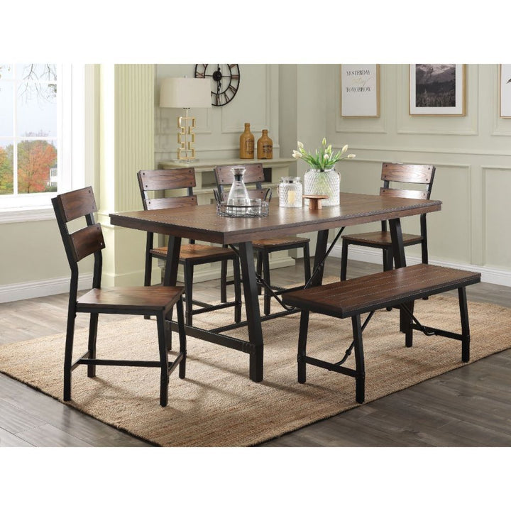 ACME Mariatu Oak & Black Bench Model 72458 - MONAVILLA