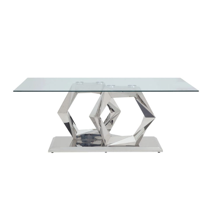 ACME Gianna Clear Glass & Stainless Steel Dining Table Model 72470 - MONAVILLA