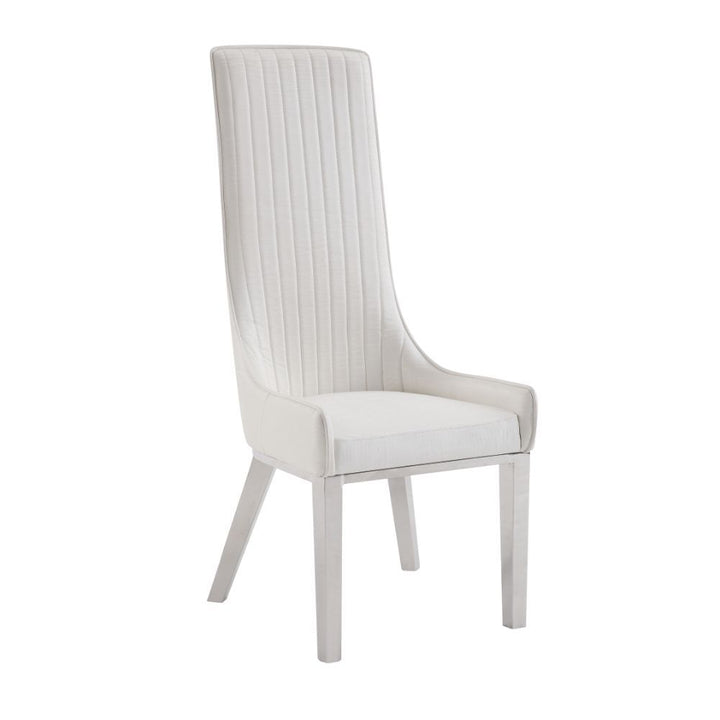 ACME Gianna Ivory PU & Stainless Steel Dining Chair Model 72473 - MONAVILLA