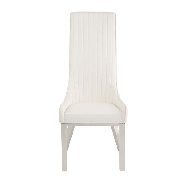 ACME Gianna Ivory PU & Stainless Steel Dining Chair Model 72473 - MONAVILLA