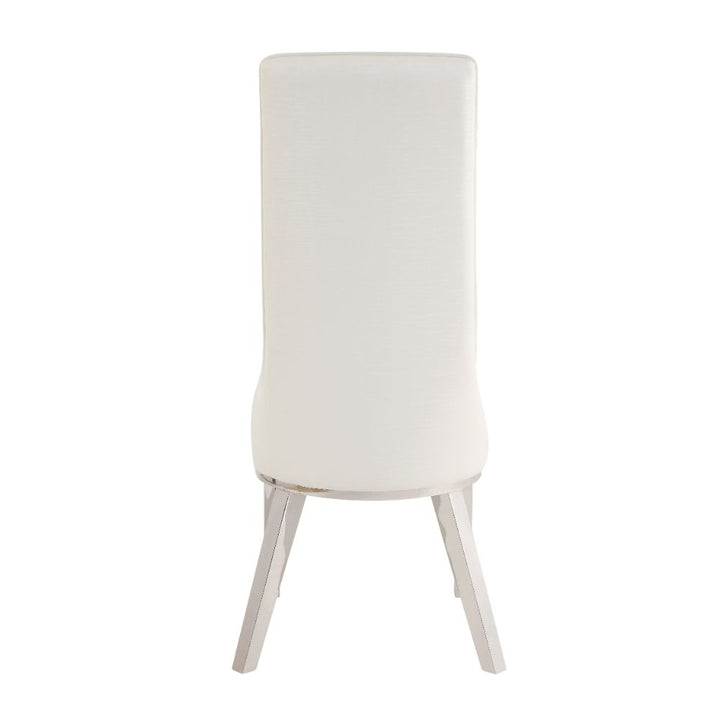 ACME Gianna Ivory PU & Stainless Steel Dining Chair Model 72473 - MONAVILLA