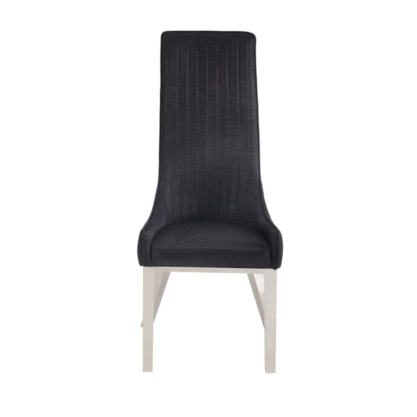 ACME Gianna Black PU & Stainless Steel Dining Chair Model 72474 - MONAVILLA