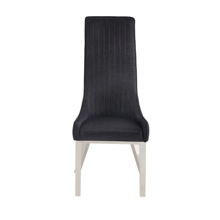 ACME Gianna Black PU & Stainless Steel Dining Chair Model 72474 - MONAVILLA