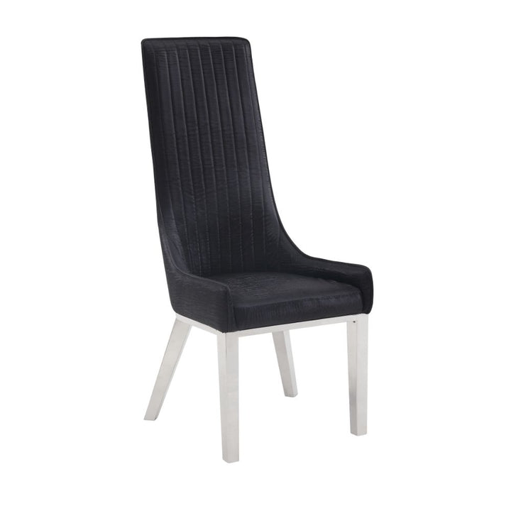 ACME Gianna Black PU & Stainless Steel Dining Chair Model 72474 - MONAVILLA