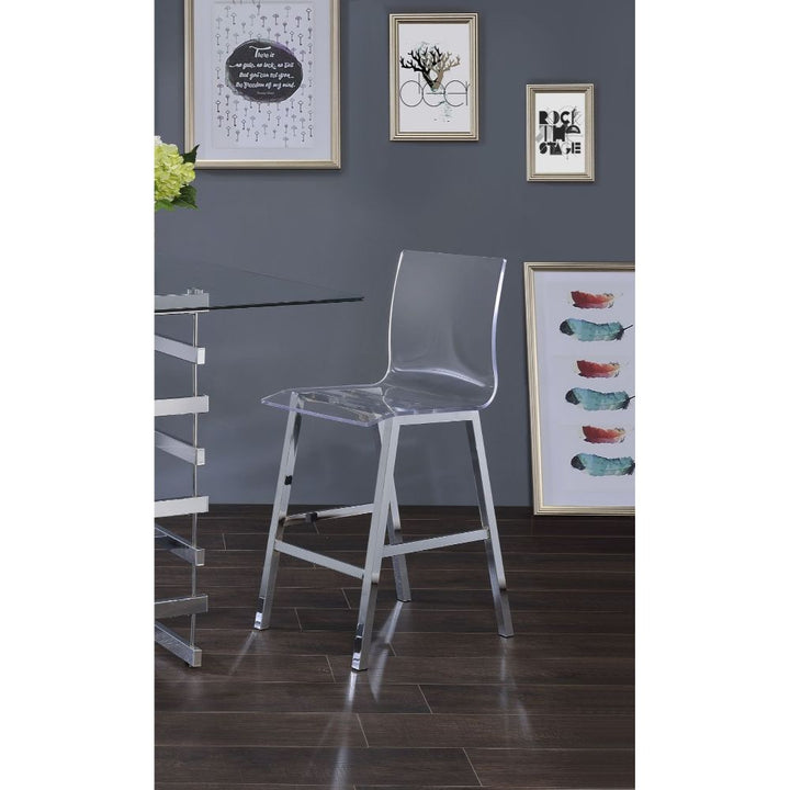 ACME Nadie Oak & Chrome Bar Table Model 72595 - MONAVILLA
