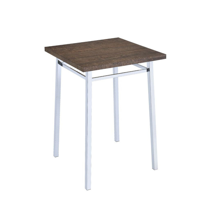 ACME Nadie Oak & Chrome Bar Table Model 72595 - MONAVILLA