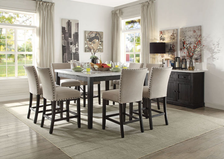 ACME Nolan White Marble & Salvage Dark Oak Server Model 72847 - MONAVILLA
