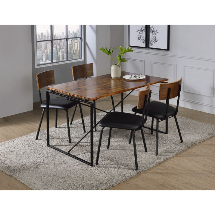 ACME Jurgen Oak & Black Dining Table Model 72910 - MONAVILLA