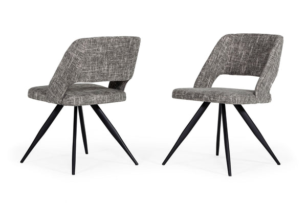 Modrest Palmer Modern Grey Fabric Dining Chair (Set of 2) - MONAVILLA