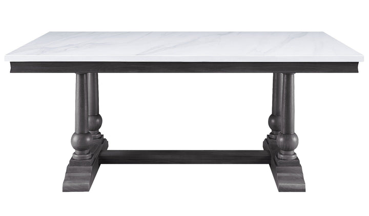 ACME Yabeina Marble Top & Gray Oak Finish Dining Table Model 73265 - MONAVILLA