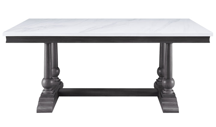ACME Yabeina Marble Top & Gray Oak Finish Dining Table Model 73265 - MONAVILLA