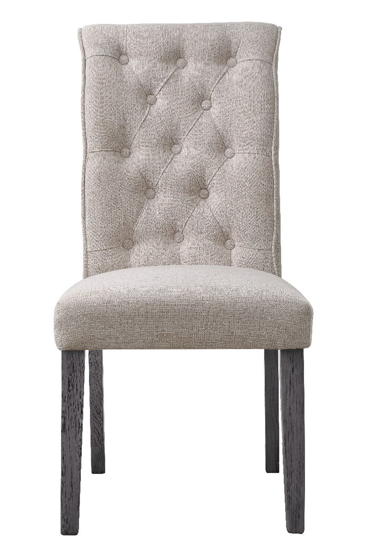 ACME Yabeina Beige Linen & Gray Finish Side Chair Model 73267 - MONAVILLA