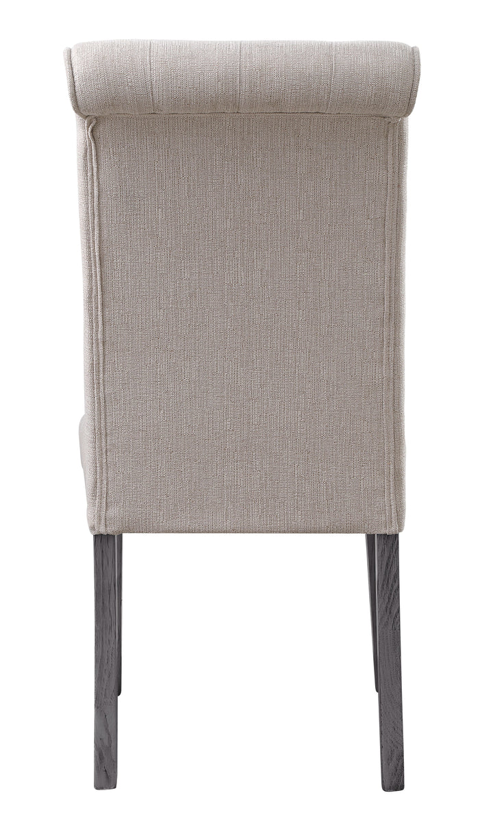 ACME Yabeina Beige Linen & Gray Finish Side Chair Model 73267 - MONAVILLA