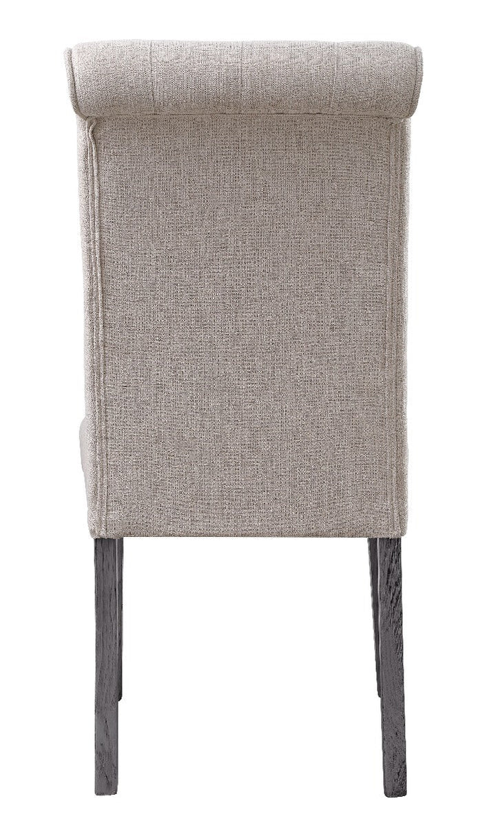 ACME Yabeina Beige Linen & Gray Finish Side Chair Model 73267 - MONAVILLA
