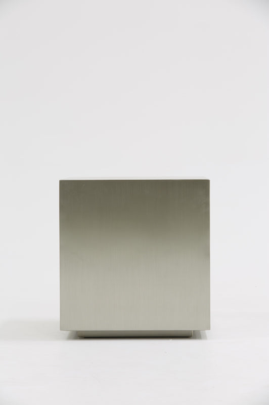 Modrest Anvil Modern Brushed Stainless Steel End Table - MONAVILLA