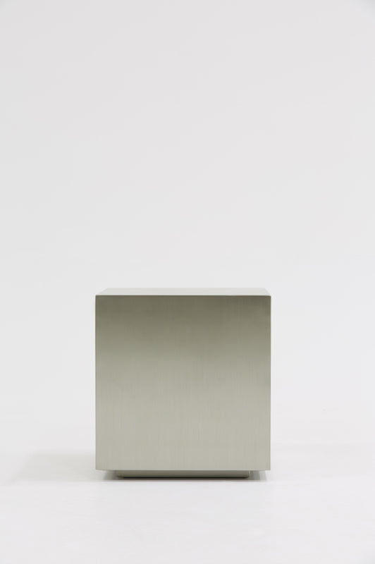 Modrest Anvil Modern Brushed Stainless Steel End Table - MONAVILLA