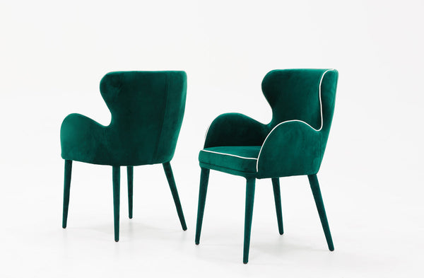 Modrest Tigard Modern Green Fabric Dining Chair - MONAVILLA