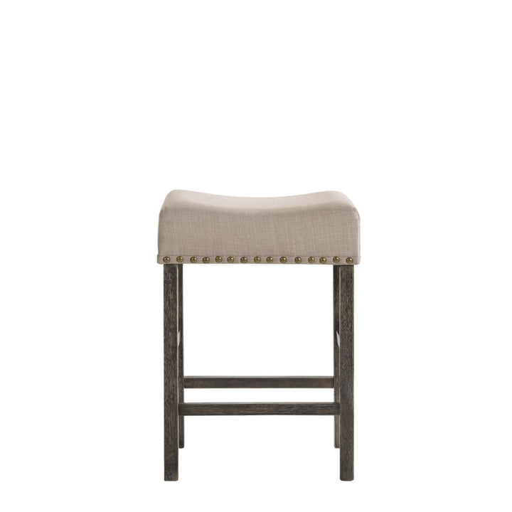 ACME Martha II Tan Linen & Weathered Gray Stool Model 73833 - MONAVILLA