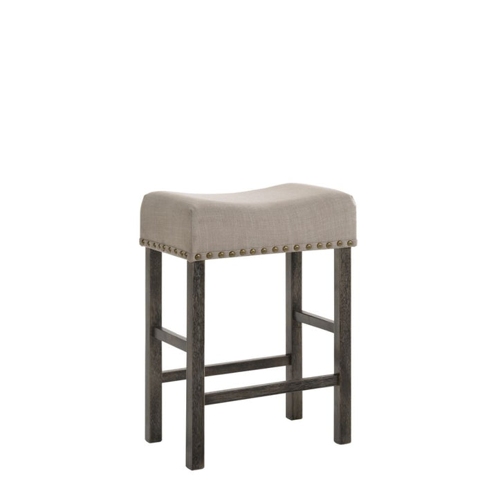 ACME Martha II Tan Linen & Weathered Gray Stool Model 73833 - MONAVILLA