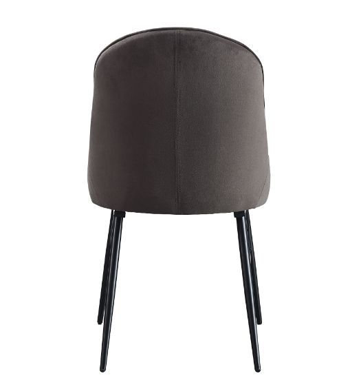 ACME Abraham Gray Fabric & Black Finish Side Chair Model 74016 - MONAVILLA