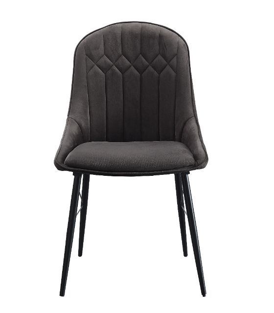 ACME Abraham Gray Fabric & Black Finish Side Chair Model 74016 - MONAVILLA
