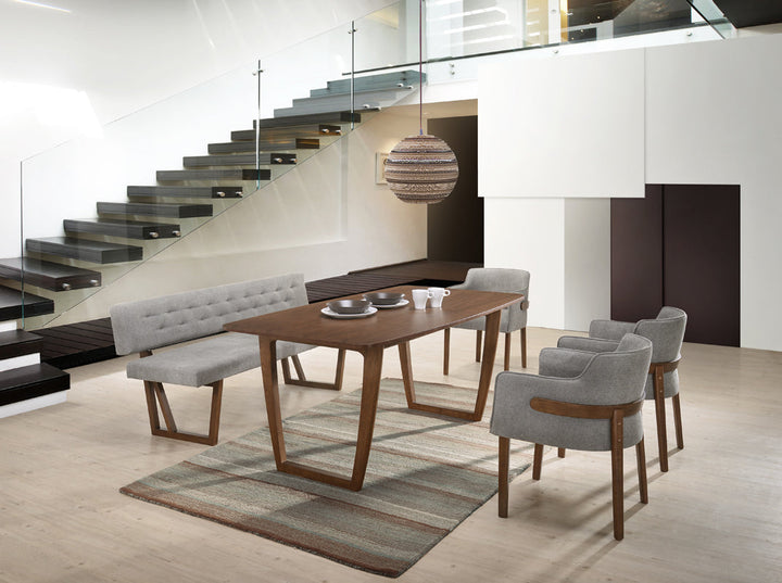 Modrest Jordan Modern Grey & Walnut Dining Chair (Set of 2) - MONAVILLA