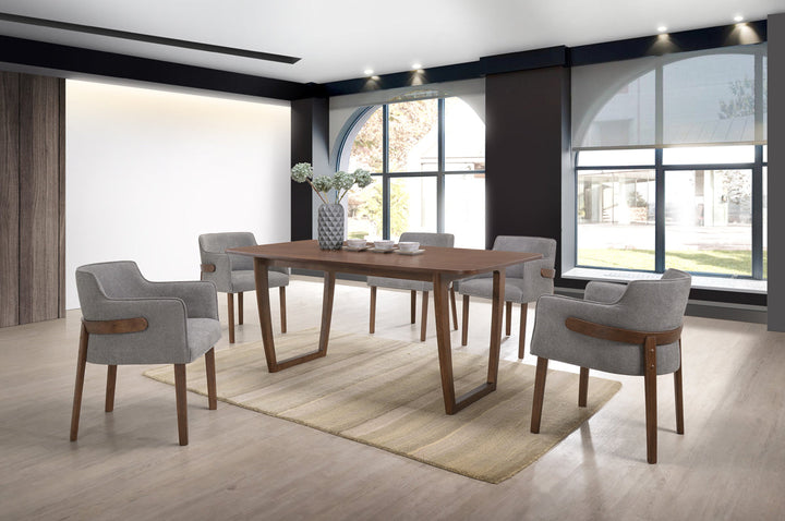Modrest Jordan Modern Grey & Walnut Dining Chair (Set of 2) - MONAVILLA