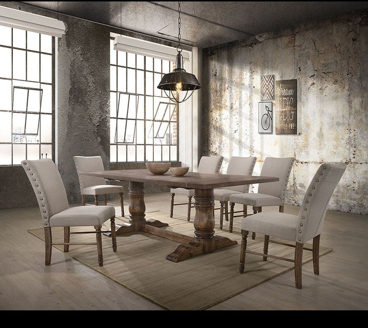 ACME Leventis Weathered Oak Dining Table Model 74655 - MONAVILLA