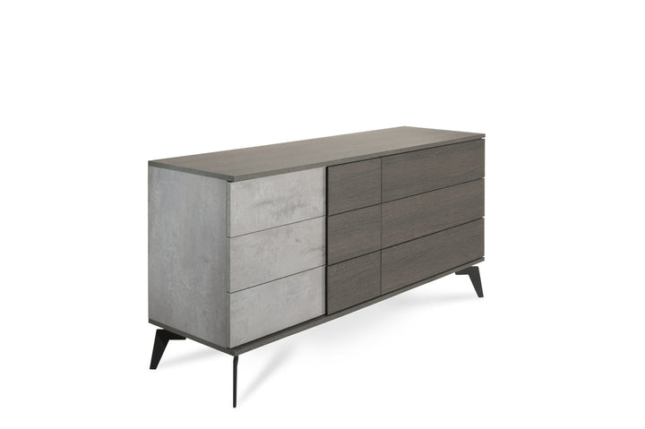 Nova Domus Palermo Italian Modern Faux Concrete & Grey Dresser - MONAVILLA