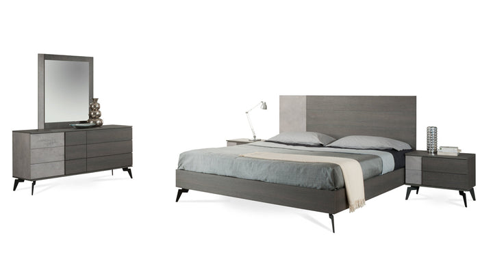 Nova Domus Palermo Italian Modern Faux Concrete & Grey Nightstand - MONAVILLA