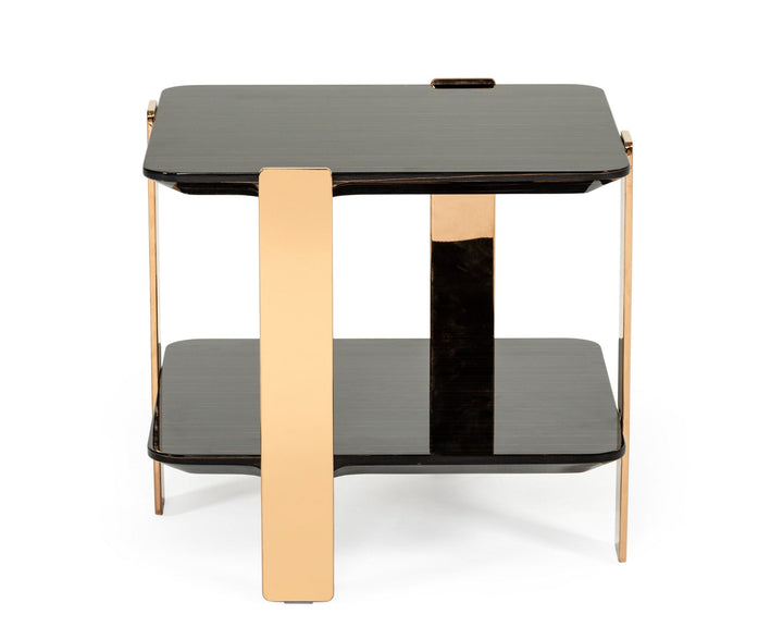 Modrest Leroy Modern Ebony & Rosegold End Table - MONAVILLA