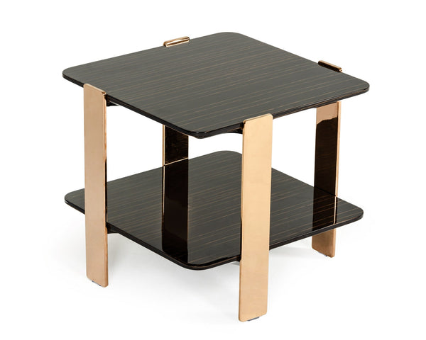 Modrest Leroy Modern Ebony & Rosegold End Table - MONAVILLA
