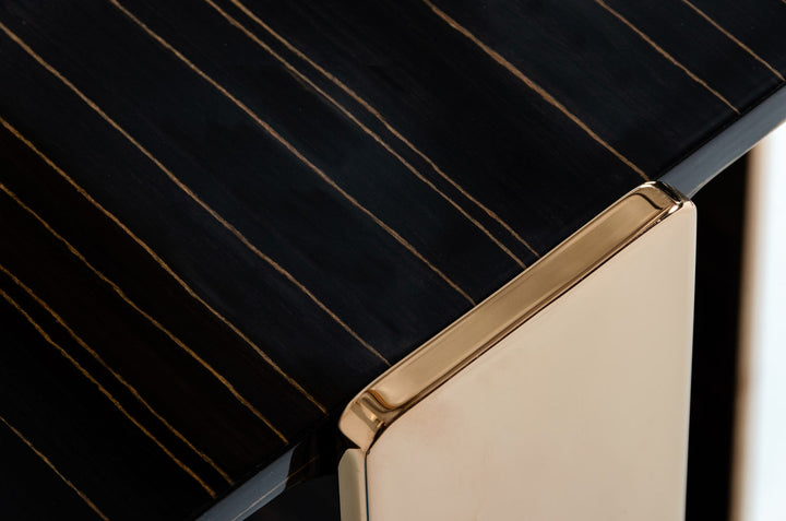 Modrest Leroy Modern Ebony & Rosegold Coffee Table - MONAVILLA