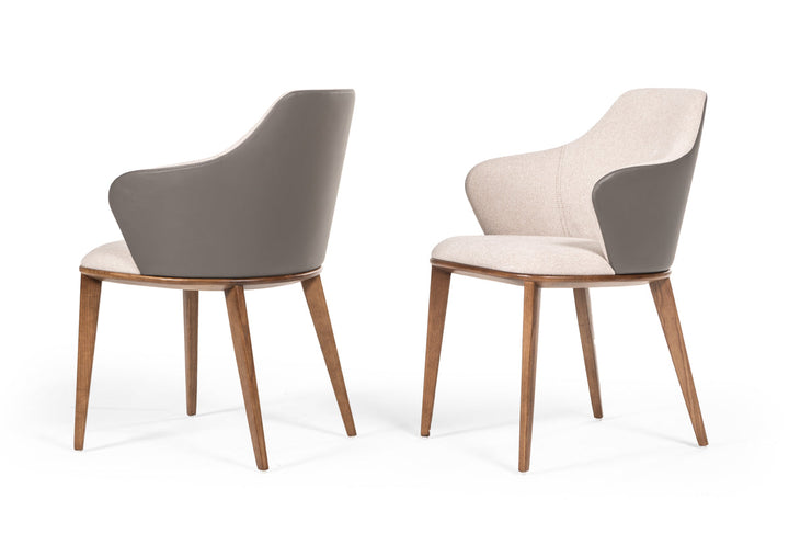 Modrest Megan Modern Beige & Grey Dining Chair - MONAVILLA