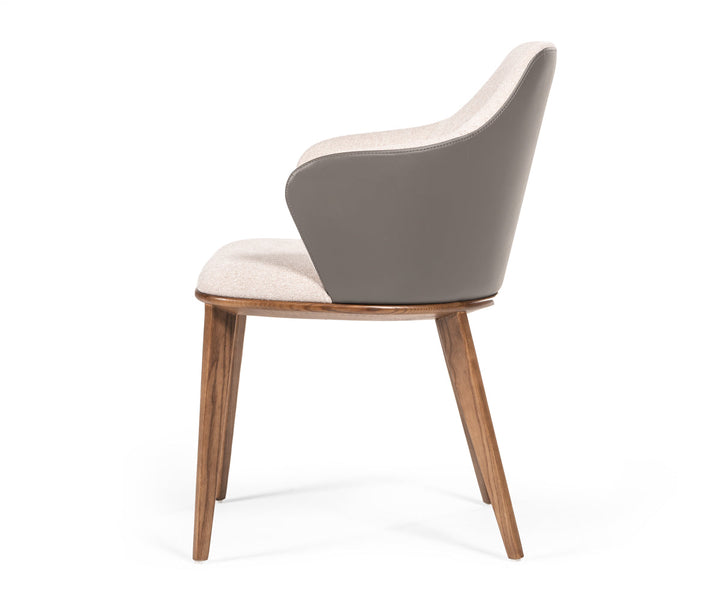 Modrest Megan Modern Beige & Grey Dining Chair - MONAVILLA