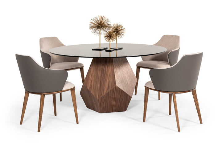 Modrest Megan Modern Beige & Grey Dining Chair - MONAVILLA