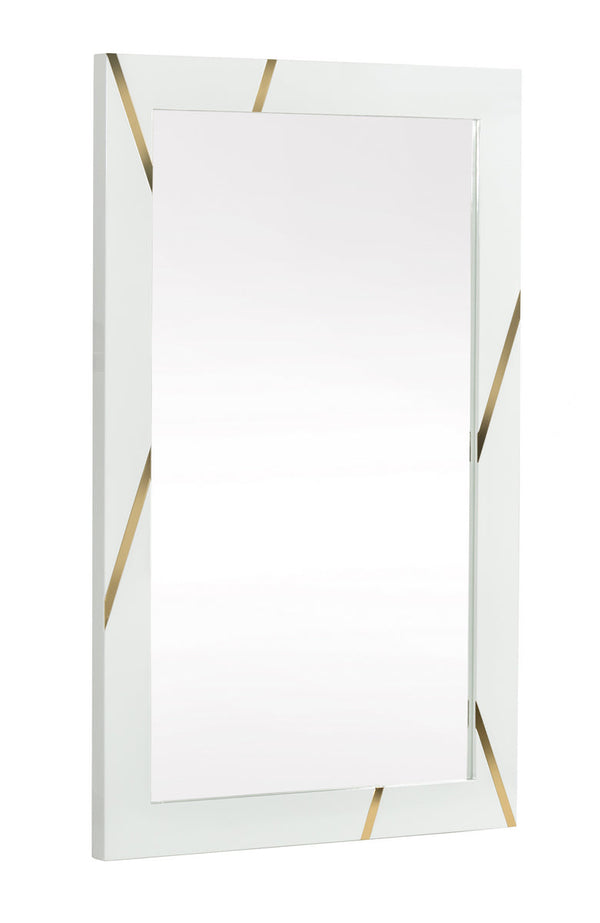 Modrest Nixa Modern White & Gold Mirror - MONAVILLA
