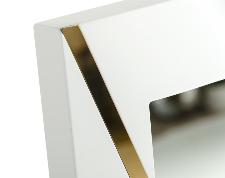 Modrest Nixa Modern White & Gold Mirror - MONAVILLA