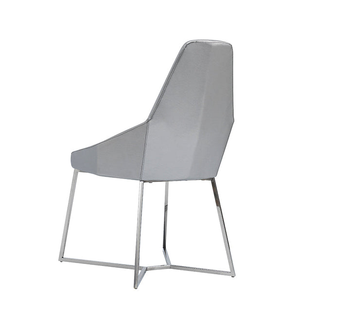 Modrest Sarah Modern Pearl Grey Leatherette Dining Chair (Set of 2) - MONAVILLA