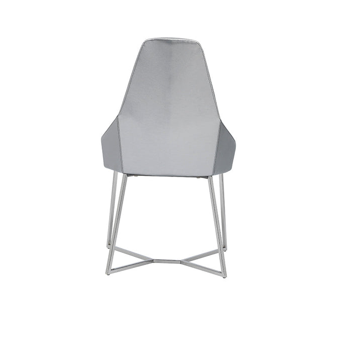 Modrest Sarah Modern Pearl Grey Leatherette Dining Chair (Set of 2) - MONAVILLA