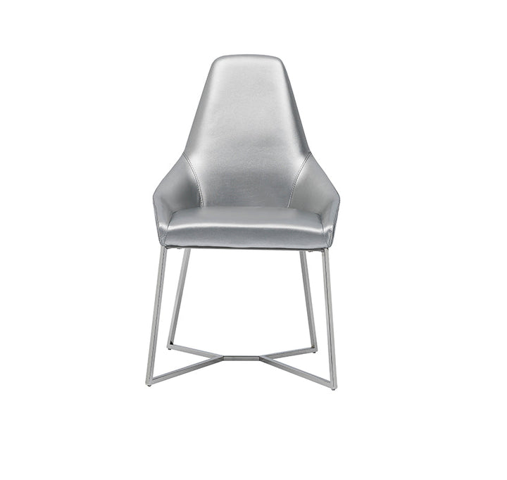 Modrest Sarah Modern Pearl Grey Leatherette Dining Chair (Set of 2) - MONAVILLA