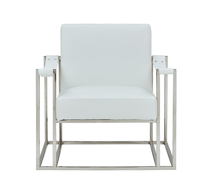 Modrest Larson Modern White Leatherette Accent Chair - MONAVILLA