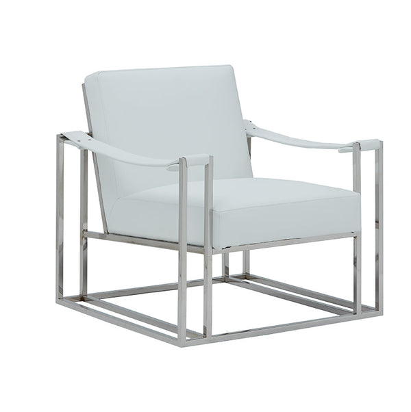 Modrest Larson Modern White Leatherette Accent Chair - MONAVILLA