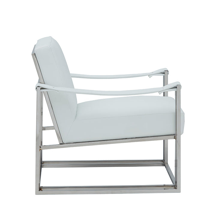 Modrest Larson Modern White Leatherette Accent Chair - MONAVILLA
