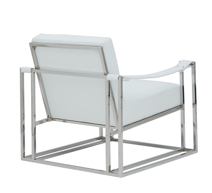 Modrest Larson Modern White Leatherette Accent Chair - MONAVILLA