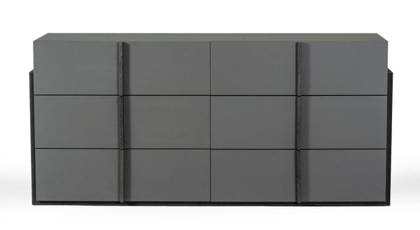 Nova Domus Lucia Italian Modern Elm and Matte Grey Dresser - MONAVILLA
