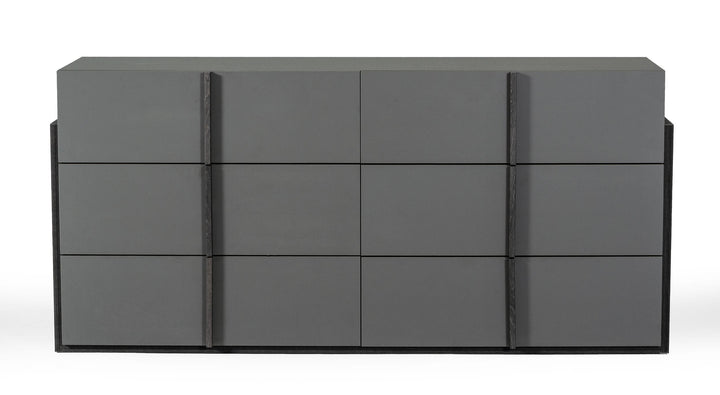 Nova Domus Lucia Italian Modern Elm and Matte Grey Dresser - MONAVILLA