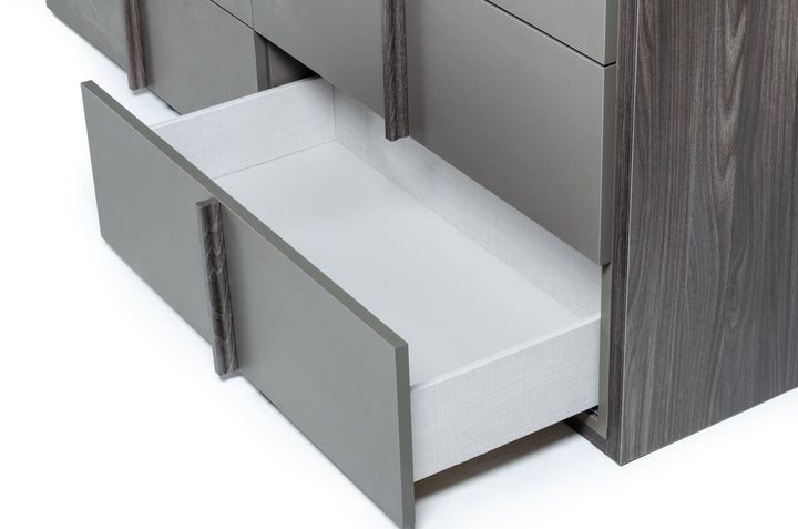 Nova Domus Lucia Italian Modern Elm and Matte Grey Dresser - MONAVILLA
