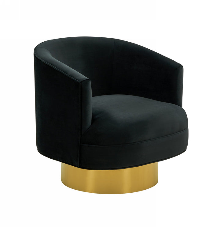 Divani Casa Basalt Modern Black Fabric Accent Chair - MONAVILLA