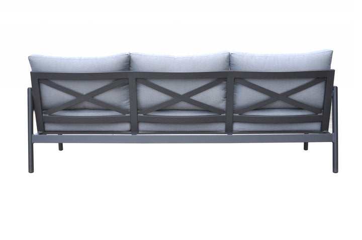 Divani Casa Kiowa Modern Outdoor Grey & Black Sofa Set - MONAVILLA